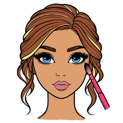 realistic person with makeup