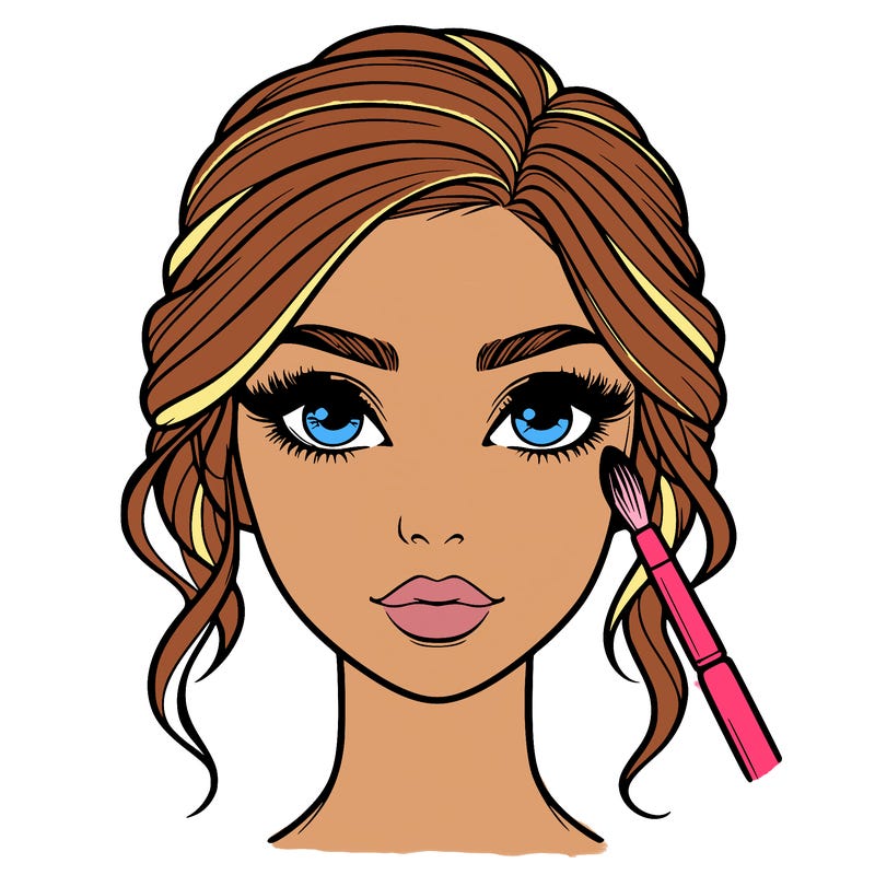 realistic person with makeup