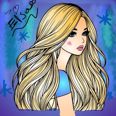 realistic girl with long realistic hair