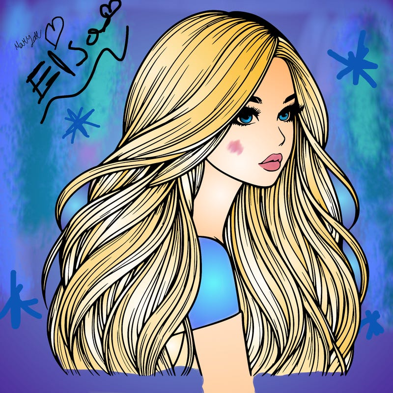 realistic girl with long realistic hair