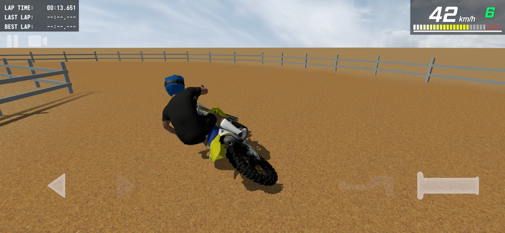 MX Engines - A rider on a yellow dirt bike leaning into a turn on a dirt track in the MX Engines mobile game