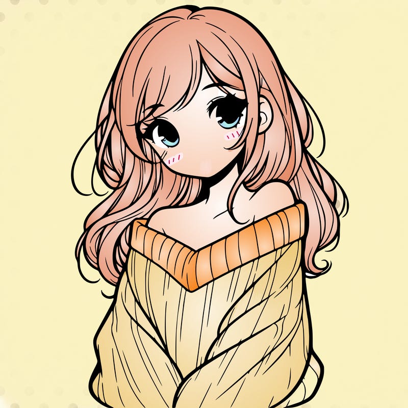 shy pretty girl wearing a sweater that is falling off one shoulder portrait