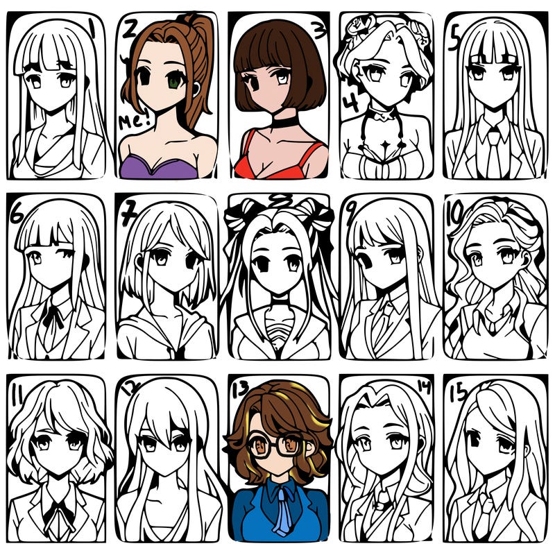 girls that look diffrent anime