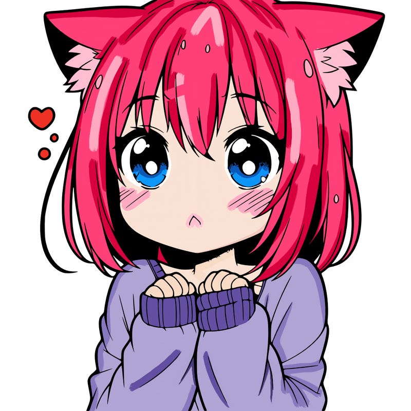 shy anime catgirl