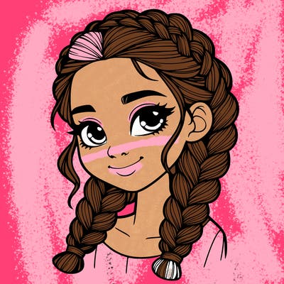 girl with braids realistic