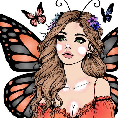 butterfly fairy realistic girl