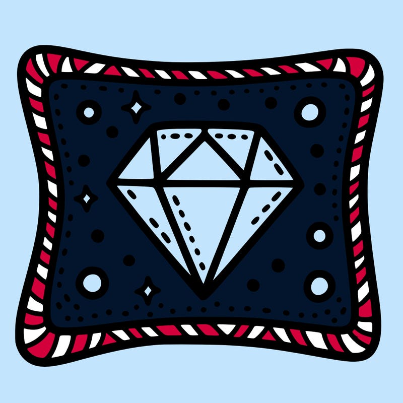 pellow with dots that form a diamond