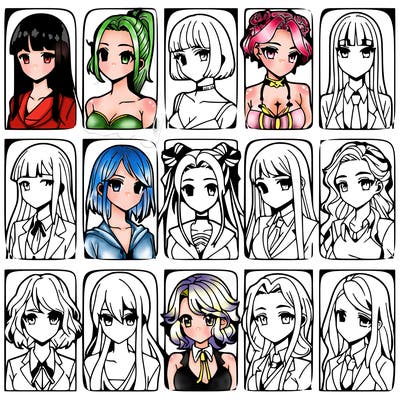 girls that look diffrent anime