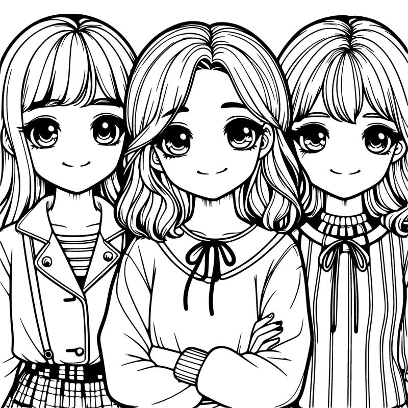 cute realistic, girls