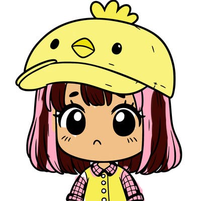 cute girl with chicken hat
