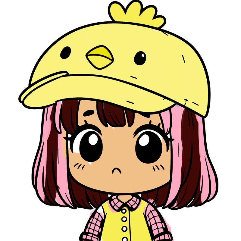 cute girl with chicken hat
