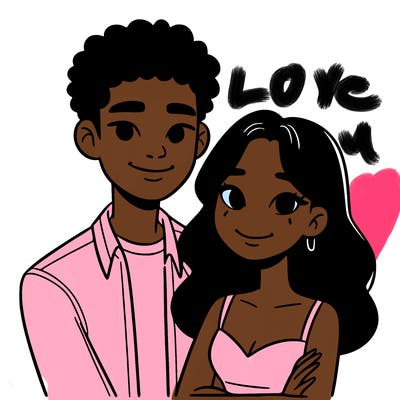 black woman and asian man couple