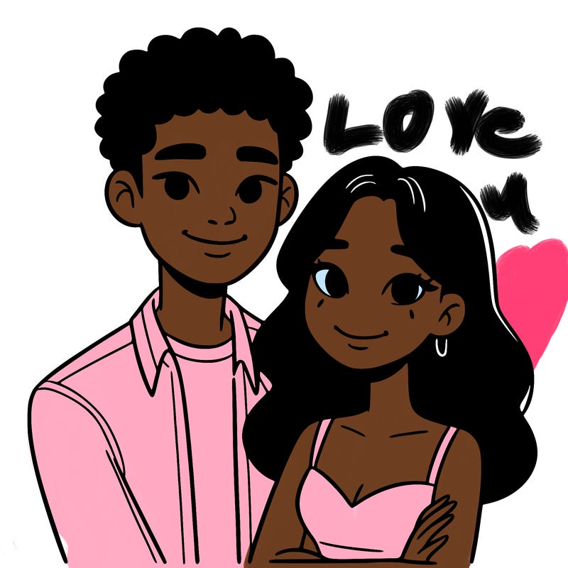 black woman and asian man couple