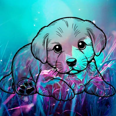 a cute realistic puppy