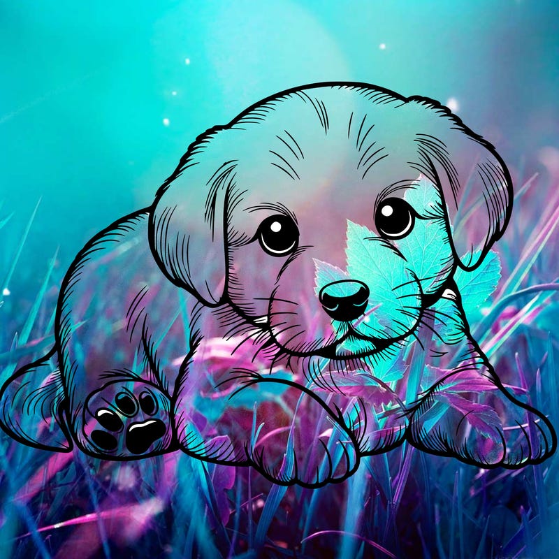 a cute realistic puppy