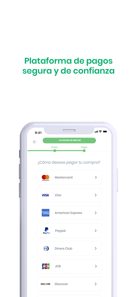 Coco Mercado - Coco Mercado app screen showing secure payment options including Mastercard Visa and Paypal