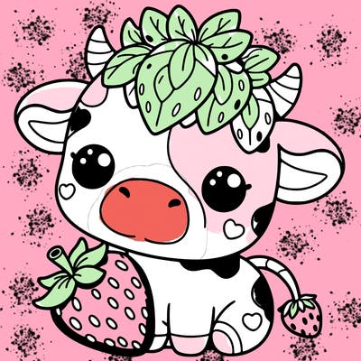 cute strawberry cow