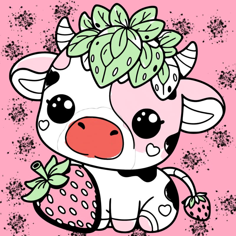 cute strawberry cow
