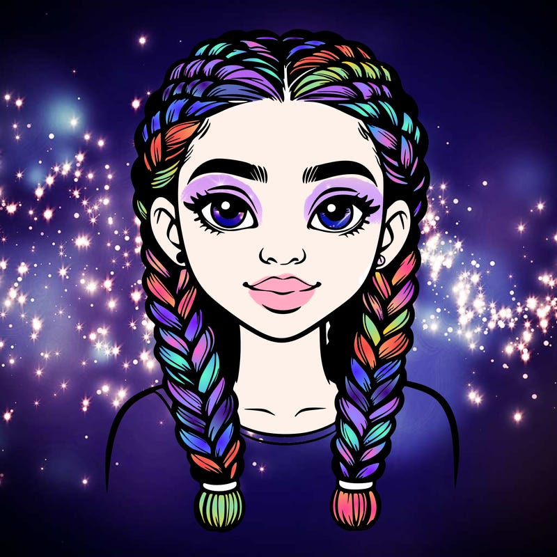 realistic girl with braids