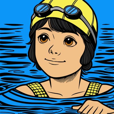 realistic girl swimmer