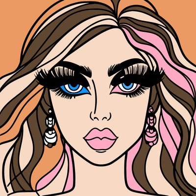 woman with extravagant makeup