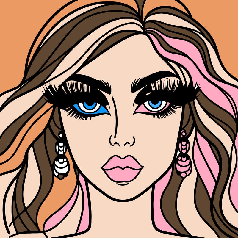 woman with extravagant makeup