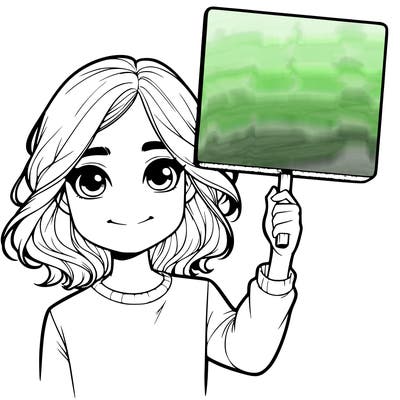 realistic girl holding up a sign