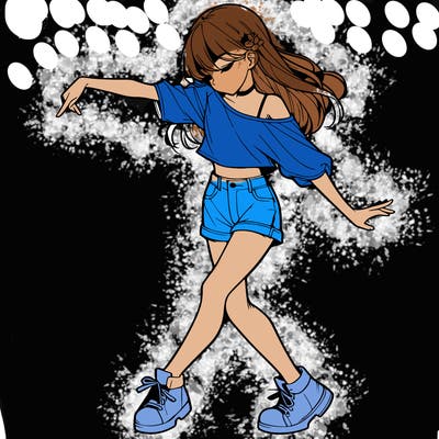 realistic girl danceing