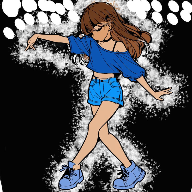 realistic girl danceing