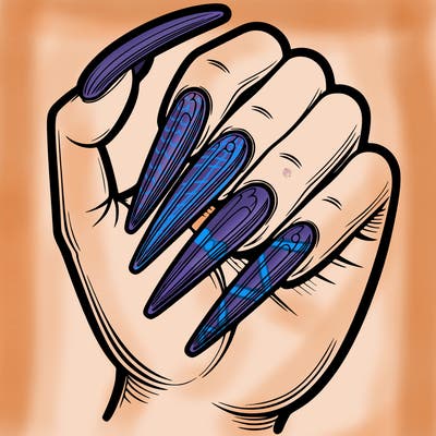 long nails with no design