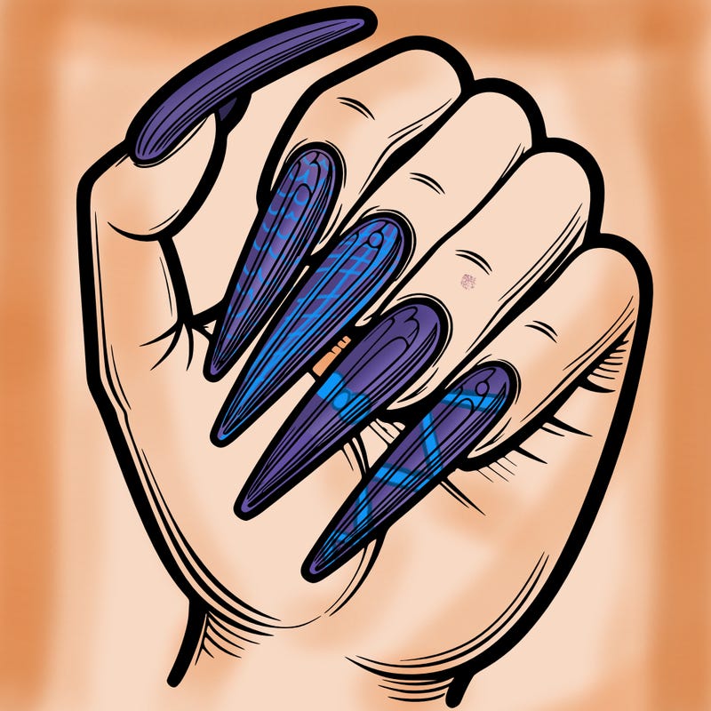 long nails with no design