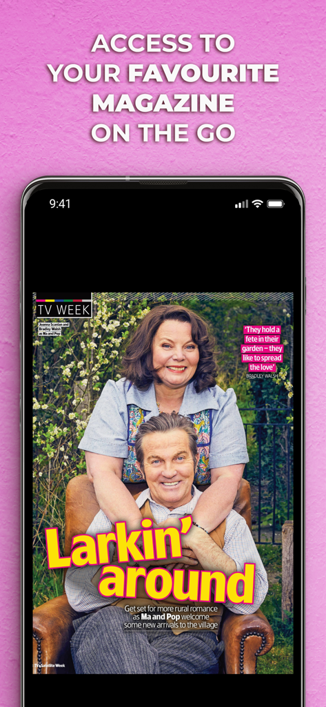 TV & Satellite Week Magazine - A smartphone displaying the digital cover of TV and Satellite Week magazine with a British drama feature