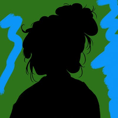 realistic teenage girl with a messy bun