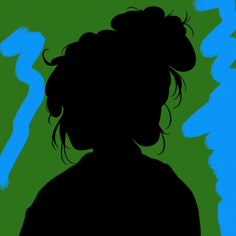 realistic teenage girl with a messy bun