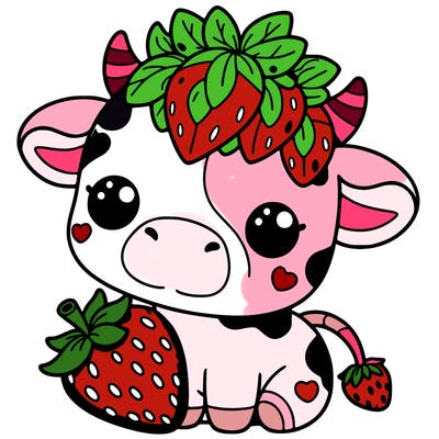 cute strawberry cow