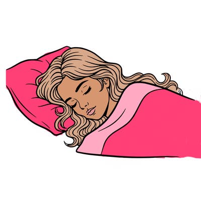 a blonde hair girl sleeping