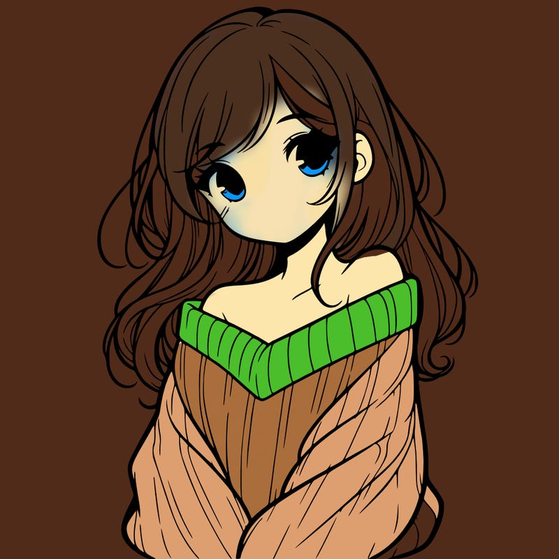 shy pretty girl wearing a sweater that is falling off one shoulder portrait
