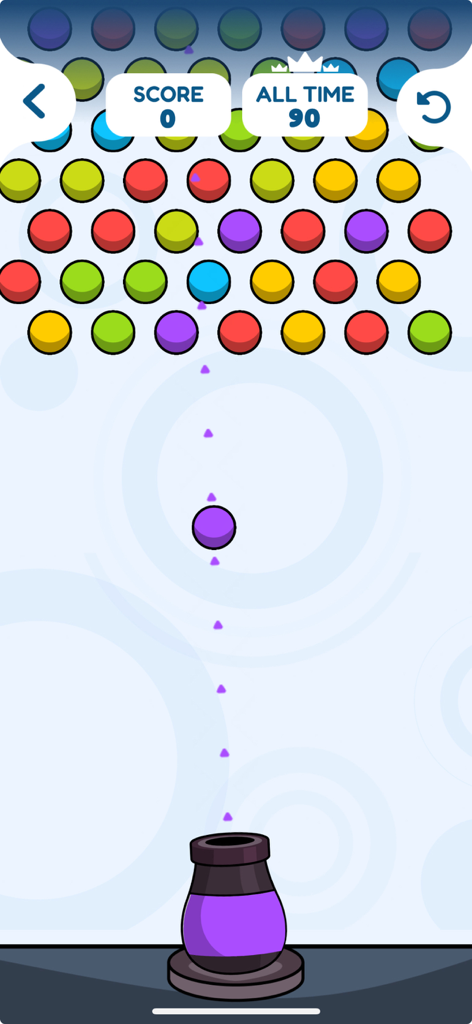 Offline Games - No WiFi Arcade - 다채로운 거품과 대포가 있는 버블 에임 게임 플레이 화면