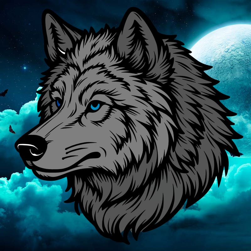 a realistic wolf head