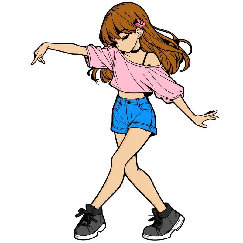 realistic girl danceing