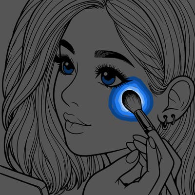 a realistic girl doing her makeup