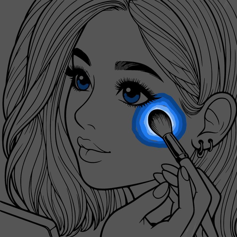 a realistic girl doing her makeup