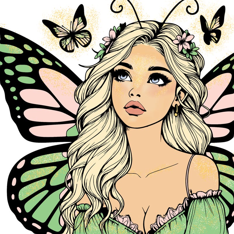 butterfly fairy realistic girl