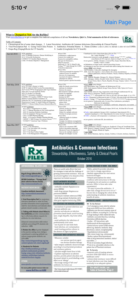 RXFiles + - 最新の薬剤アップデートと抗生物質の臨床的知見を示す RxFiles の医学リファレンスページ