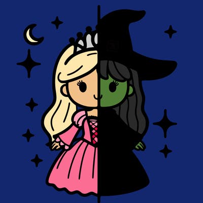 split princess and witch