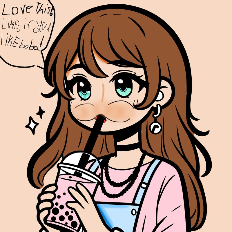 teenage girl drinking boba