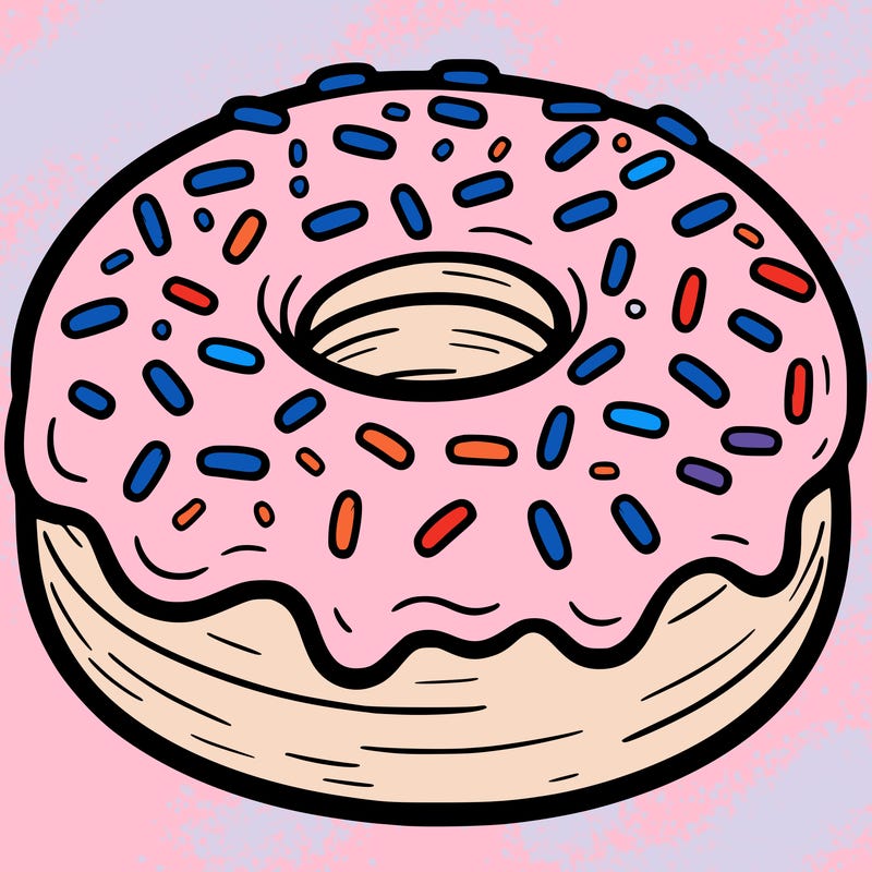 a donut with sprinkles.