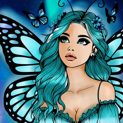 butterfly fairy realistic girl