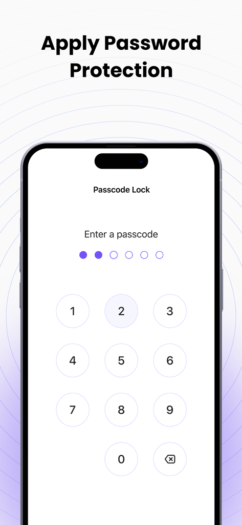 Screen Time Limit: App Blocker - iphone showing a numeric passcode lock screen for app protection