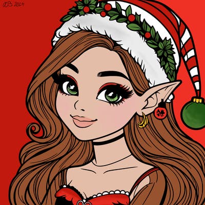 christmas girl elf realistic